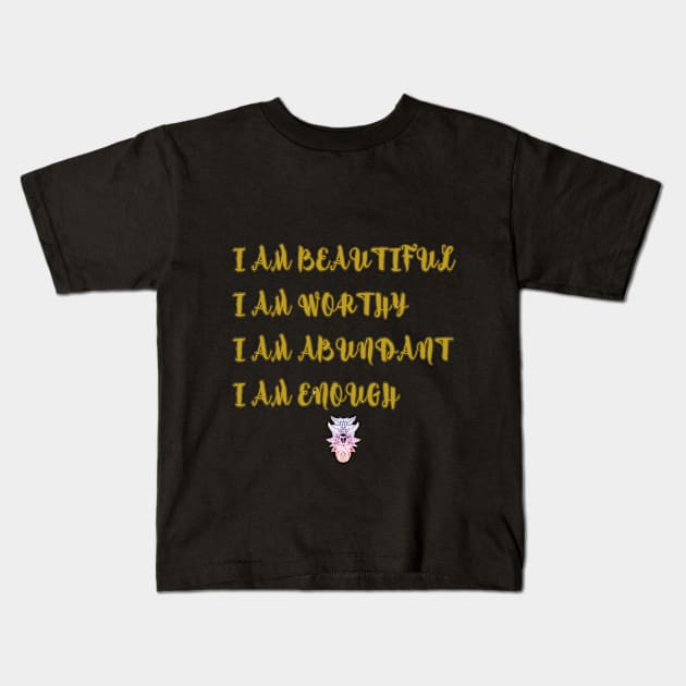 "I AM" AFFIRMATION Kids T-Shirt by Naturally Divine Goddess Tarot